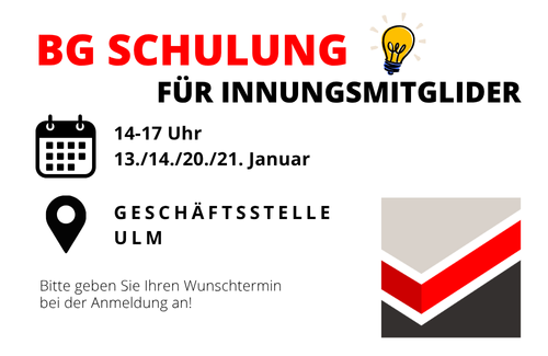 BG-Schulung für Innungsmitglieder